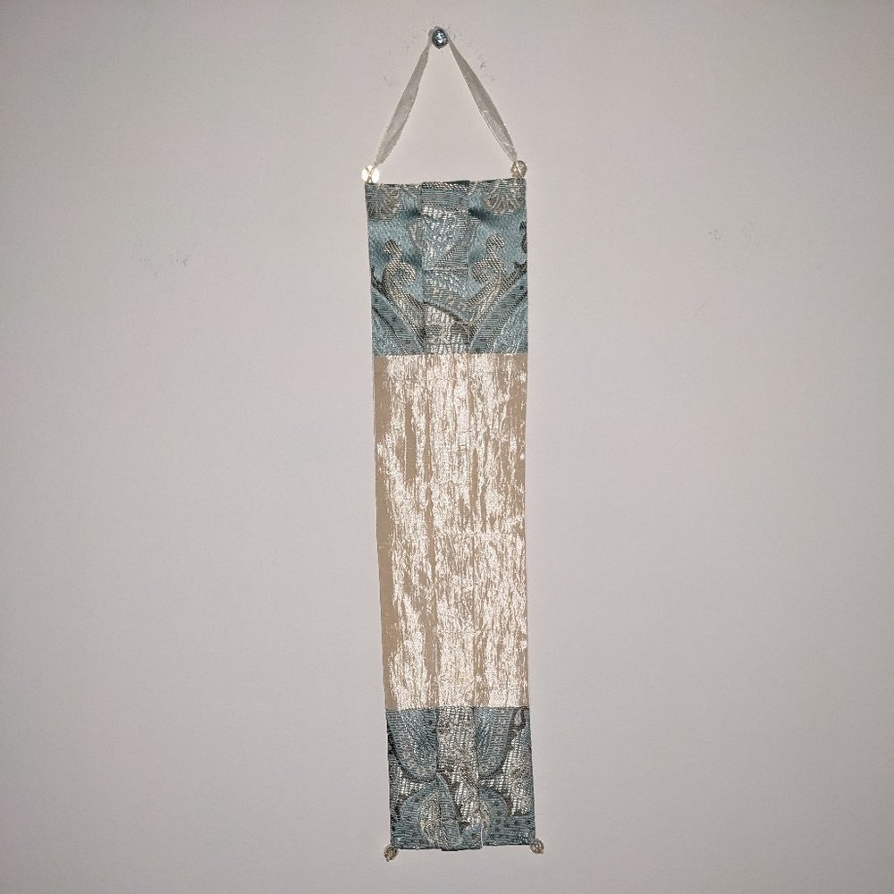 Handmade Hair Accessory Holder For Barrettes, Clips, Bows, Headbands Blue Cream - Picture 6 of 11